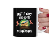 Just A Girl Who Loves Nuthatches Bird Tea Coffee Mug, Nuthatch Lover Gift, Birding Animal Mug Image 2