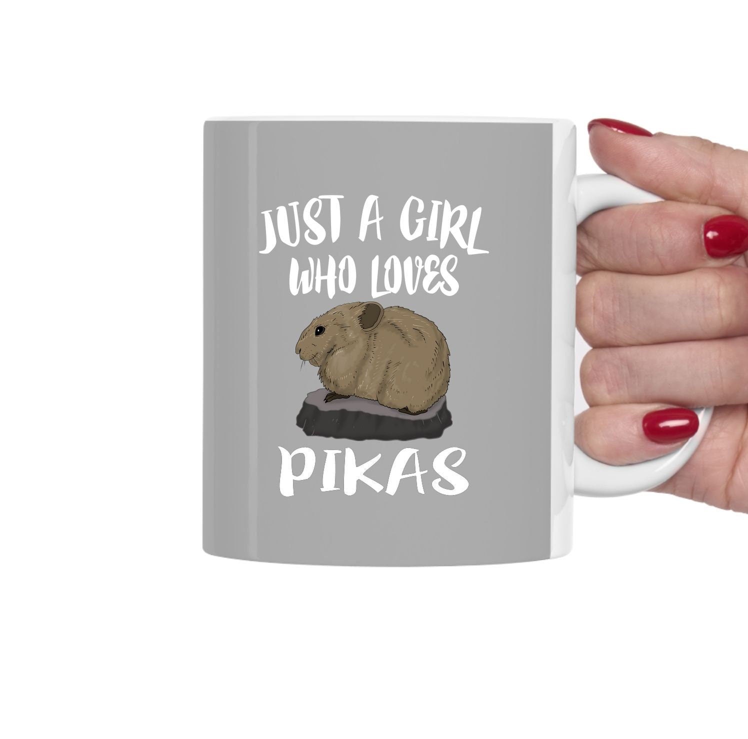 Just A Girl Who Loves Pikas Tea Coffee Mug, Pika Lover Gift, Pika Animal Mug Image 1