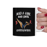 Just A Girl Who Loves Quetzalcoatlus Dinosaur Tea Coffee Mug, Quetzalcoatlus Lover Gift, Flying Dinosaur Animal Mug Image 2