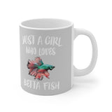 Just A Girl Who Loves Betta Fish Tee Coffee Mug, Betta Fish Lover Gift, Betta Fish Animal Mug Image 2