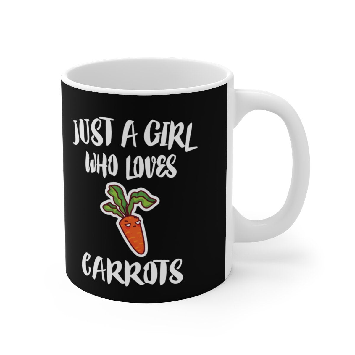 Just A Girl Who Loves Carrots Tee Coffee Mug, Vegetable Lover Gift, Vegan Mug Image 1