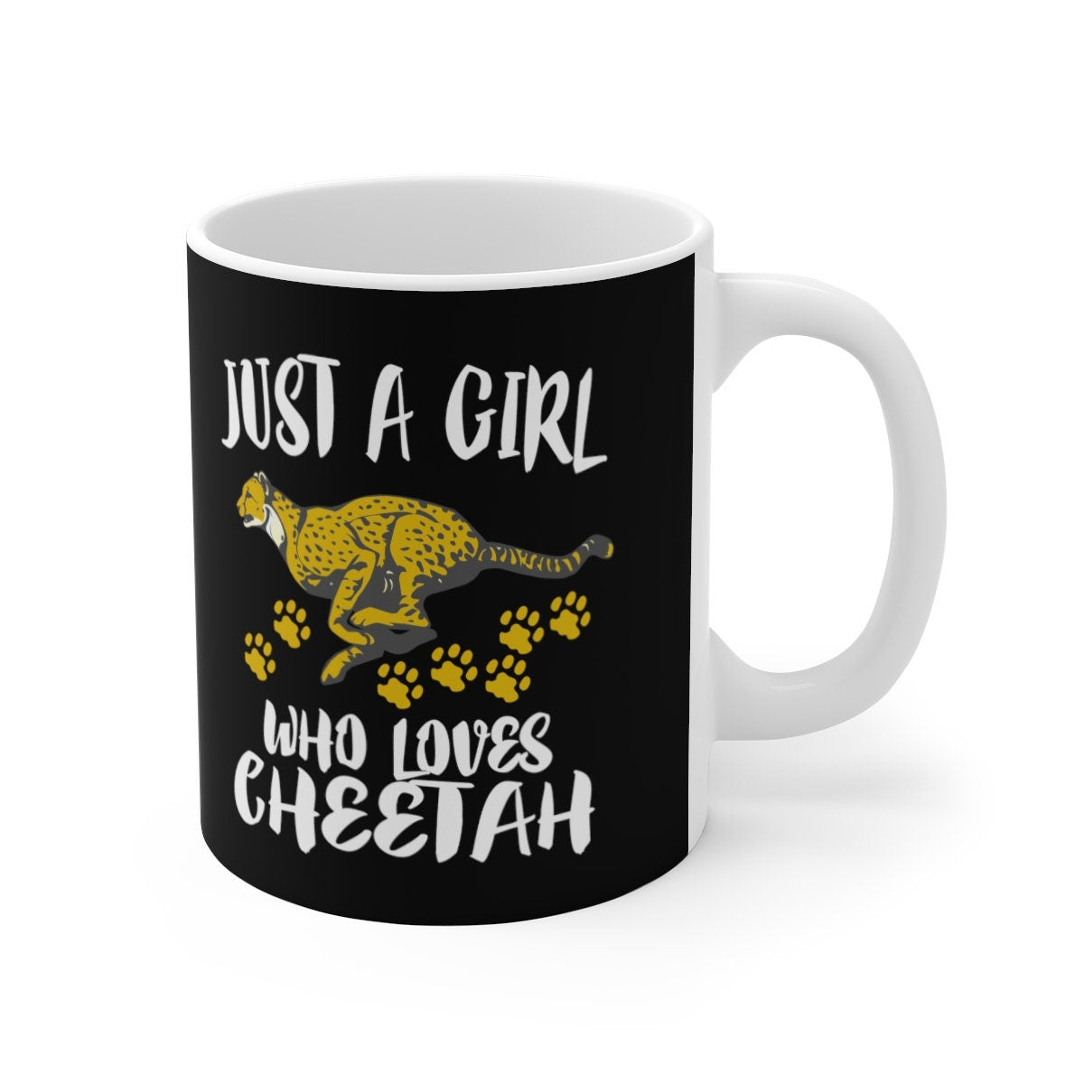 Just A Girl Who Loves Cheetah Tee Coffee Mug, Cheetah Lover Gift, Cheetah Animal Mug Image 1