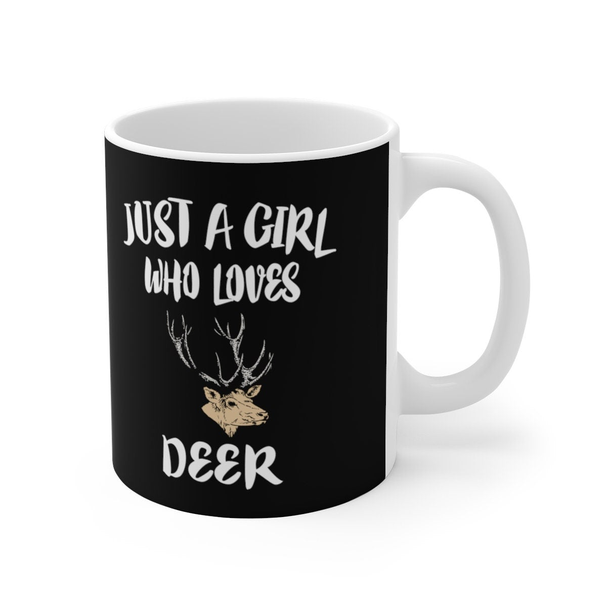 Just A Girl Who Loves Deer Tee Coffee Mug, Deer Lover Gift, Deer Animal Mug Image 1