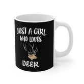Just A Girl Who Loves Deer Tee Coffee Mug, Deer Lover Gift, Deer Animal Mug Image 1