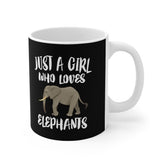 Just A Girl Who Loves Elephants Tee Coffee Mug, Elephant Lover Gift, Elephant Animal Mug Image 1