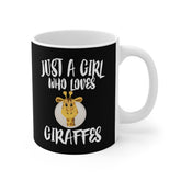 Just A Girl Who Loves Giraffes Tee Coffee Mug, Giraffe Lover Gift, Giraffe Animal Mug Image 1