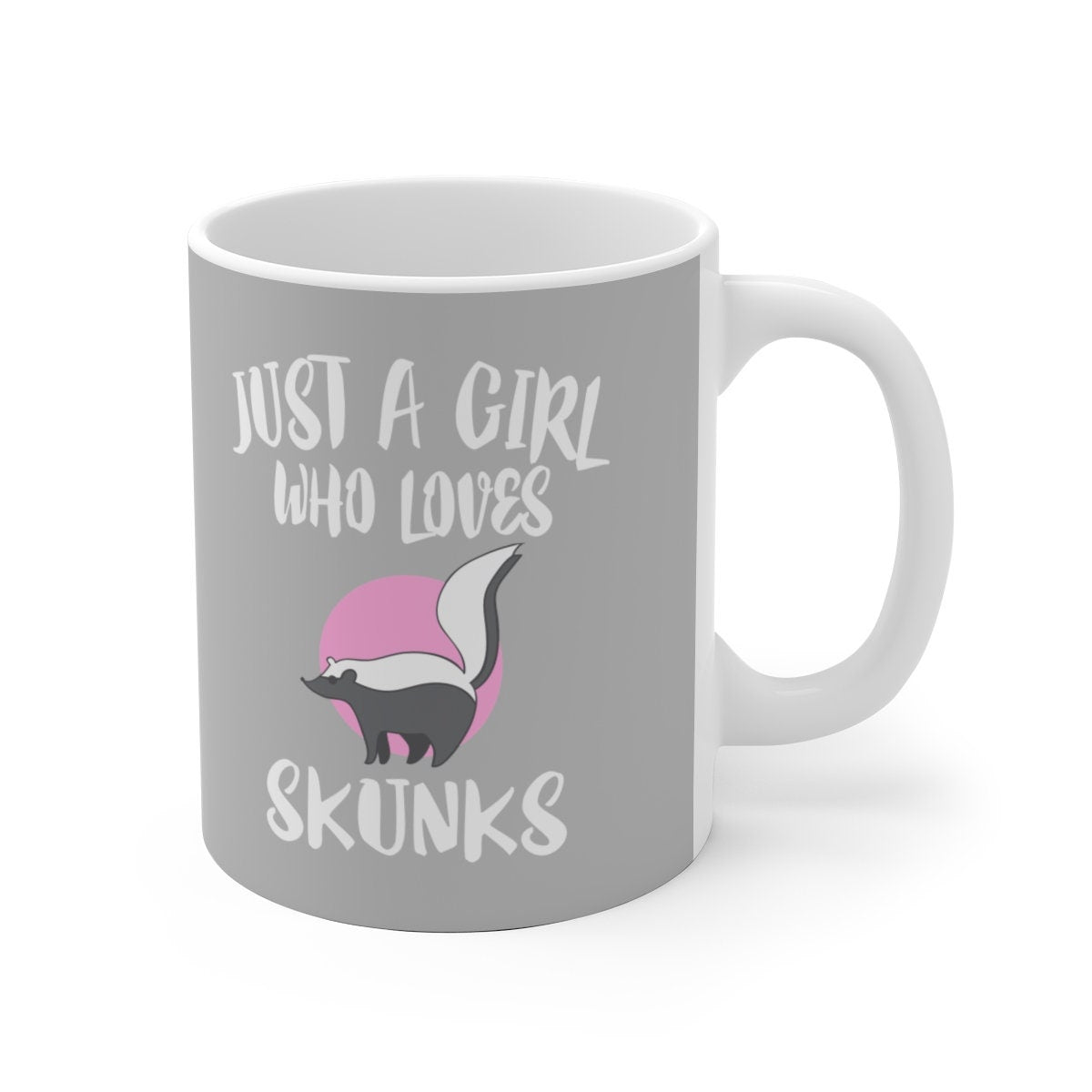 Just A Girl Who Loves Skunks Tee Coffee Mug, Skunk Lover Gift, Skunk Animal Mug Image 1