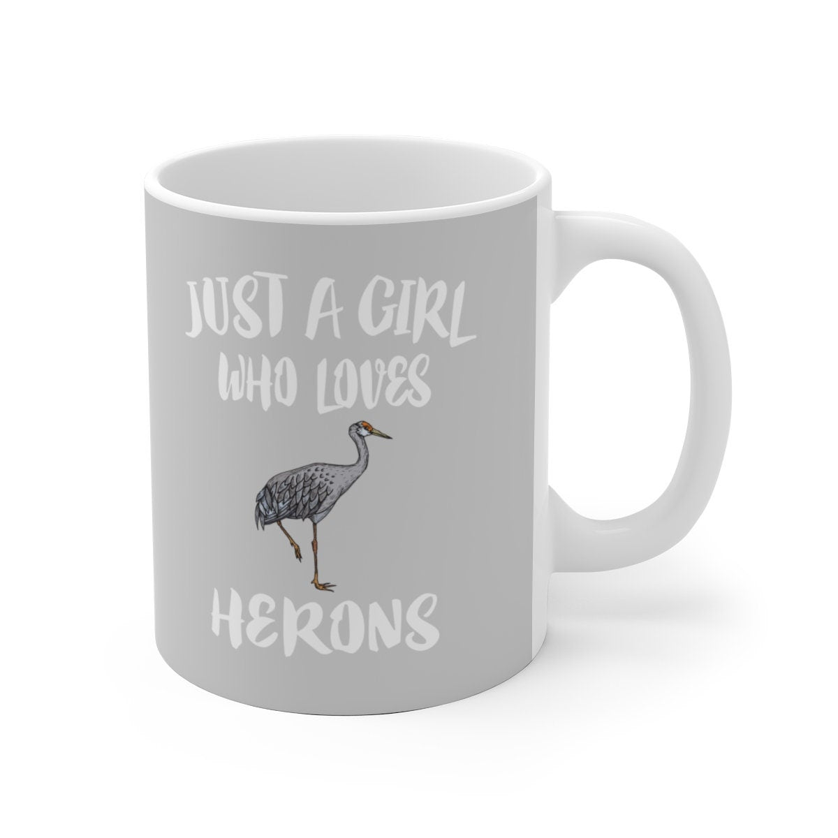 Just A Girl Who Loves Herons Birds Tee Coffee Mug, Heron Lover Gift, Heron Animal Mug Image 1