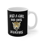 Just A Girl Who Loves Jaguars Tee Coffee Mug, Jaguar Lover Gift, Jaguar Animal Mug Image 1