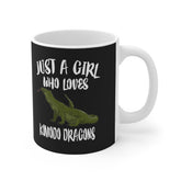 Just A Girl Who Loves Komodo Dragons Tee Coffee Mug, Komodo Dragon Lover Gift, Lizard Animal Mug Image 1