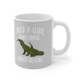 Just A Girl Who Loves Komodo Dragons Tee Coffee Mug, Komodo Dragon Lover Gift, Lizard Animal Mug Image 2