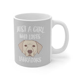 Just A Girl Who Loves Labradors Dog Tee Coffee Mug, Labrador Lover Gift, Labrador Animal Mug Image 2