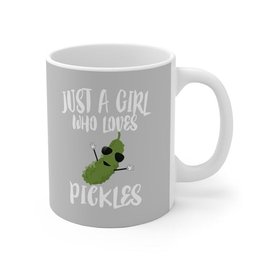 Just a girl who loves pickles funny coffee mug for pickle lover