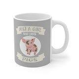 Just A Girl Who Loves Pigs Tee Coffee Mug, Pig Lover Gift, Pig Animal Mug Image 2