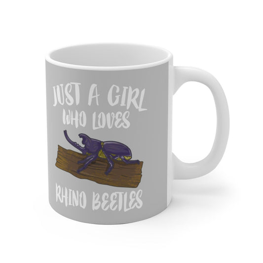 Just A Girl Who Loves Rhino Beetles Coffee Mug - rhino beetle print design