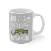 Just A Girl Who Loves Salamanders Lizard Tee Coffee Mug, Salamander Lover Gift, Salamander Animal Mug Image 1