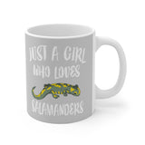 Just A Girl Who Loves Salamanders Lizard Tee Coffee Mug, Salamander Lover Gift, Salamander Animal Mug Image 1