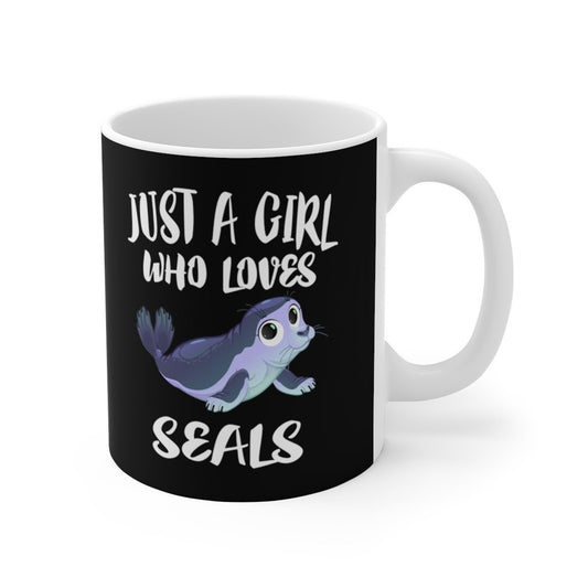 Just A Girl Who Loves Seals Coffee Mug - seal print design