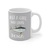 Just A Girl Who Loves Tuna Fish Tee Coffee Mug, Tuna Lover Gift, Tuna Animal Mug Image 2