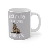 Just A Girl Who Loves Walruses Tee Coffee Mug, Walrus Lover Gift, Walrus Animal Mug Image 2