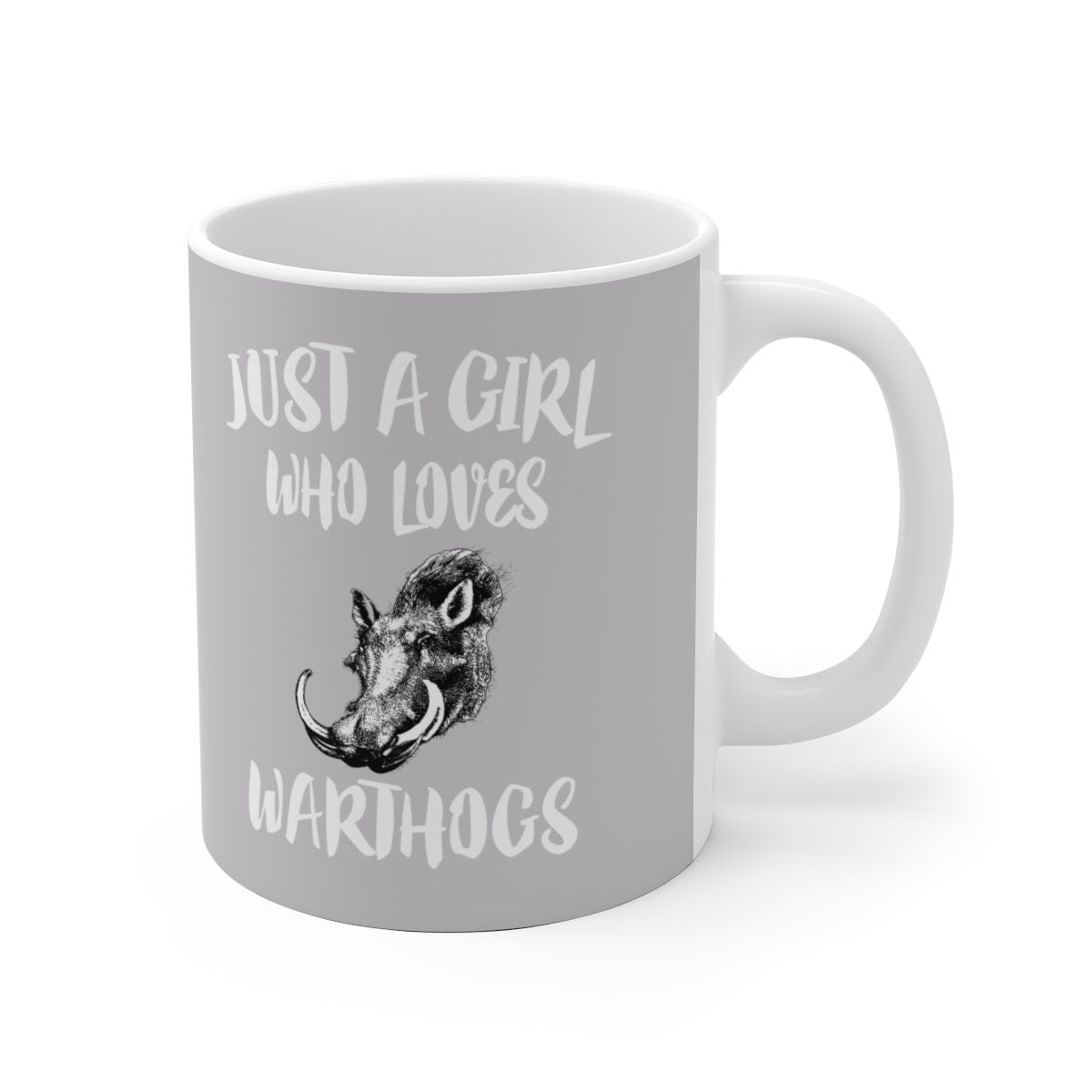 Just A Girl Who Loves Warthogs Tee Coffee Mug, Warthog Lover Gift, Warthog Animal Mug Image 1