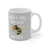 Just A Girl Who Loves Wasps Tee Coffee Mug, Wasp Lover Gift, Wasp Animal Mug Image 2