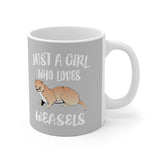 Just A Girl Who Loves Weasels Tee Coffee Mug, Weasel Lover Gift, Weasel Animal Mug Image 2