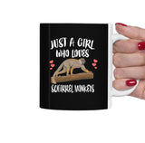Just A Girl Who Loves Squirrel Monkeys Tea Coffee Mug, Squirrel Monkey Lover Gift, Monkey Animal Mug Image 1