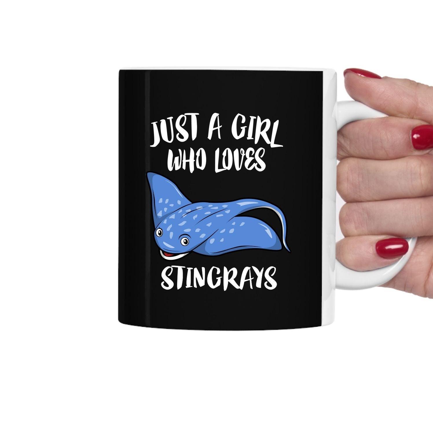 Just A Girl Who Loves Stingrays Tea Coffee Mug, Stingray Lover Gift, Stingray Animal Mug Image 1
