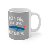 Just A Girl Who Loves Blue Whales Tee Coffee Mug, Blue Whale Lover Gift, Whale Animal Mug Image 2