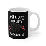 Just A Girl Who Loves Black Bears Tee Coffee Mug, Black Bear Lover Gift, Bear Animal Mug Image 3