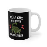 Just A Girl Who Loves Ankylosaurus Dinosaur Tee Coffee Mug, Ankylosaurus Lover Gift, Ankylosaurus Animal Mug Image 2