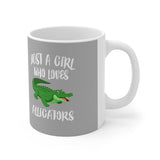 Just A Girl Who Loves Alligators Tee Coffee Mug, Alligator Lover Gift, Alligator Animal Mug Image 1