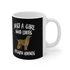 Just A Girl Who Loves Afghan Hounds Coffee Mug - afghan hound print design