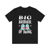 Big Brother Of Twins Dinosaurs Shirt, Big Brother Of Twins Gift, Brother Of Twins Announcement T-Shirt Image 1