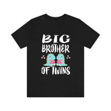 Big Brother Of Twins Dinosaurs Shirt, Big Brother Of Twins Gift, Brother Of Twins Announcement T-Shirt Image 1
