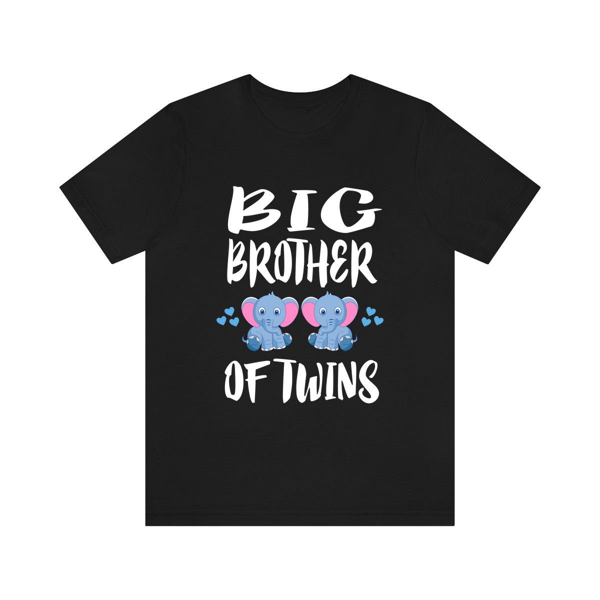Big Brother Of Twins Elephants Shirt, Big Brother Of Twins Gift, Brother Of Twins Announcement T-Shirt Image 1