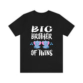 Big Brother Of Twins Elephants Shirt, Big Brother Of Twins Gift, Brother Of Twins Announcement T-Shirt Image 1