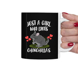 Just A Girl Who Loves Chinchillas Tee Coffee Mug, Chinchilla Lover Gift, Chinchilla Animal Mug Image 1