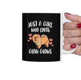 Just A Girl Who Loves Chow Chow Dogs Tee Coffee Mug, Chow Chow Lover Gift, Chow Chow Animal Mug Image 1