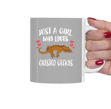 Just A Girl Who Loves Crested Geckos Lizard Tee Coffee Mug, Crested Gecko Lover Gift, Gecko Animal Mug Image 2