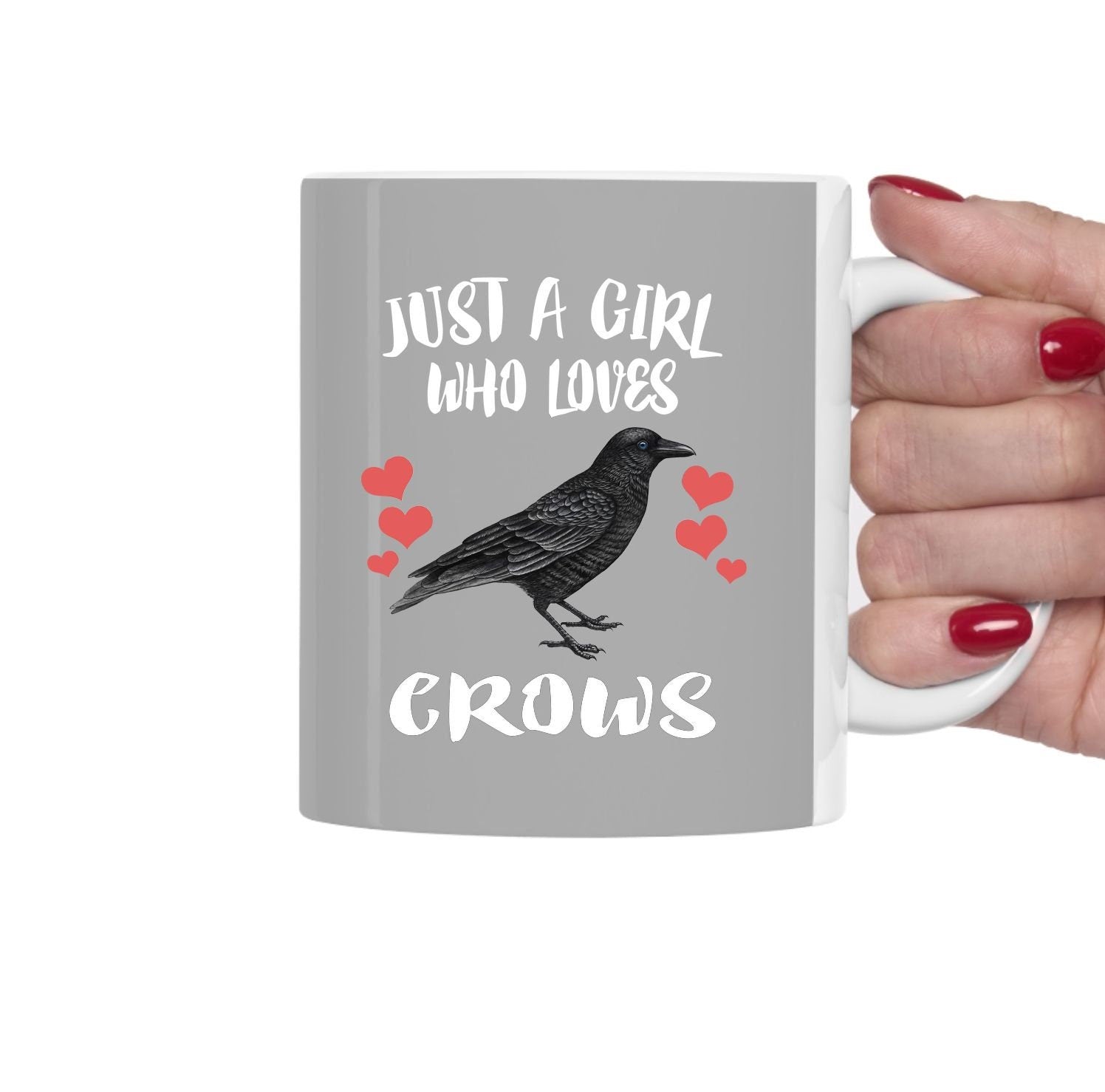 Just A Girl Who Loves Crows Bird Tee Coffee Mug, Crow Lover Gift, Birding Animal Mug Image 1