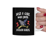 Just A Girl Who Loves Cuckoo Bird Tee Coffee Mug, Cuckoo Bird Lover Gift, Birding Animal Mug Image 2
