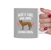 Just A Girl Who Loves Dingoes Dog Tee Coffee Mug, Dingo dog Lover Gift, Dog Animal Mug Image 1