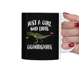 Just A Girl Who Loves Giganotosaurus Dinosaur Tee Coffee Mug, Giganotosaurus Lover Gift, Giganotosaurus Animal Mug Image 2
