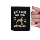 Just A Girl Who Loves Great Danes Dog Tea Coffee Mug, Great Dane Lover Gift, Dog Animal Mug Image 2
