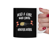 Just A Girl Who Loves Hercules Beetles Tee Coffee Mug, Hercules Beetle Lover Gift, Beetle Animal Mug Image 2
