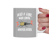 Just A Girl Who Loves Hercules Beetles Tee Coffee Mug, Hercules Beetle Lover Gift, Beetle Animal Mug Image 1