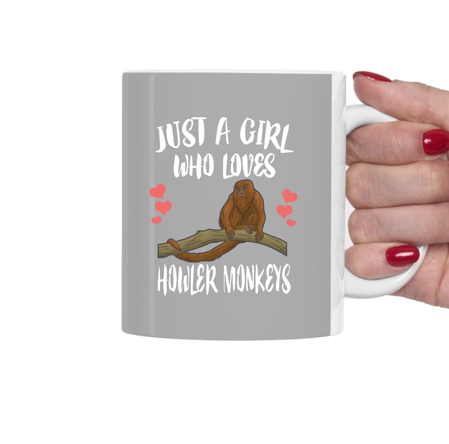 Just A Girl Who Loves Howler Monkeys Tee Coffee Mug, Howler Monkey Lover Gift, Monkey Animal Mug Image 1