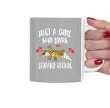 Just A Girl Who Loves Leopard Geckos Lizard Tea Coffee Mug, Leopard Gecko Lover Gift, Lizard Animal Mug Image 2